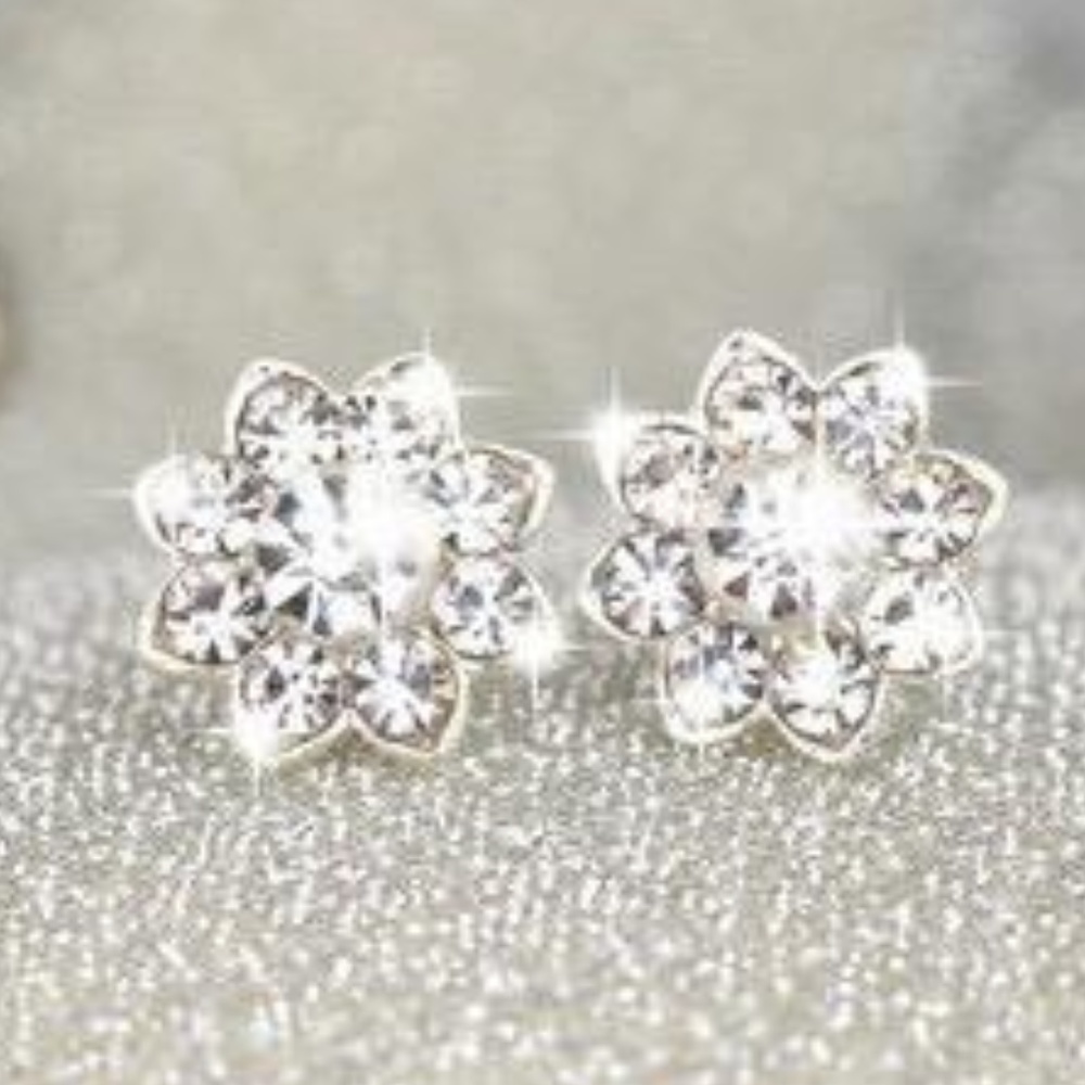 Bridal Jewelry Star Moon Diamond Studs (item C)